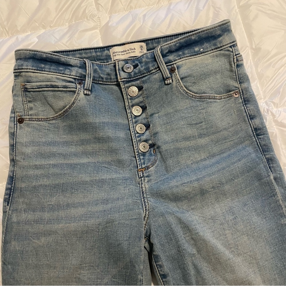 A&F High Rise Super Skinny Ankle Jeans